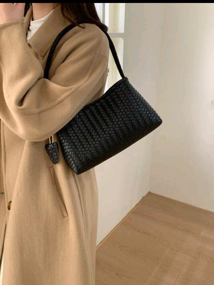 Milan Woven Shoulder Bag - flat lay