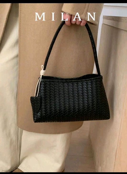Milan Woven Shoulder Bag - lifestyle shot 1