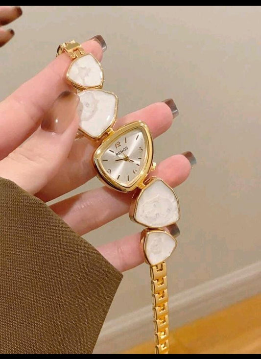 Renos Stone Bracelet Watch Rose Pink