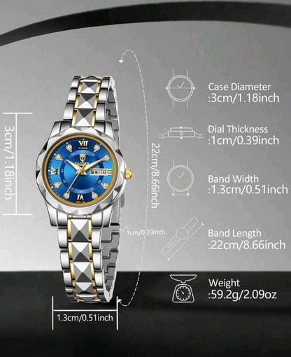 Men's VAGEER watch on wrist – blue dial silver gold